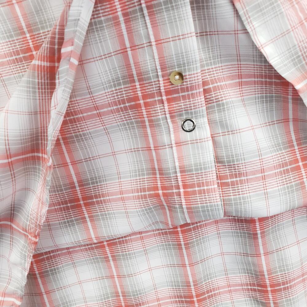 Magellan Shirt Mens XL Red White Plaid Snap Western Long Sleeve Outdoors - Picture 8 of 12